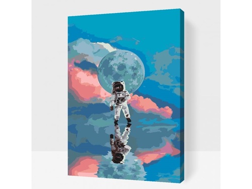 Maľovanie podľa čísiel Astronaut v oceáne (40x60cm)