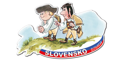 Drevená magnetka MAŤKO a KUBKO (na kopci), Slovensko