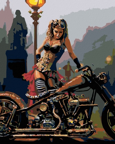 ZUTY Maľovanie podľa čísel Dievča s motorkou 40x50cm Zuty