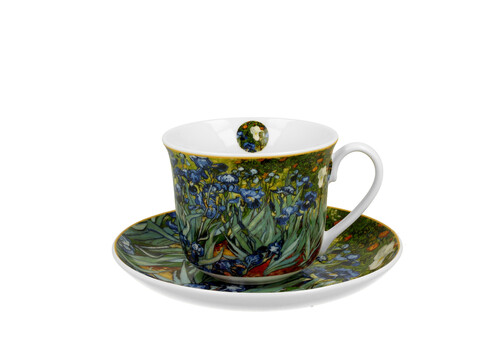 Jumbo porcelánová šálka s podšálkou Vincent Van Gogh - Irises 400 ml