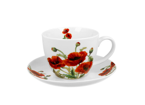 Jumbo porcelánová šálka s podšálkou Classic Poppies 470 ml