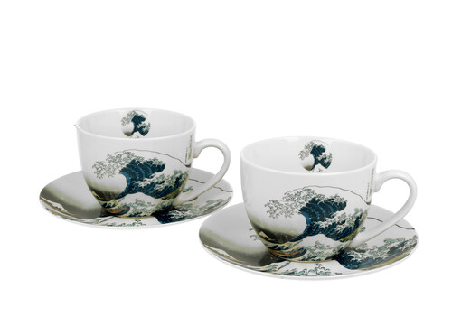 Sada dvoch šálok s podšálkou K. Hokusai - The Great Wave 280 ml