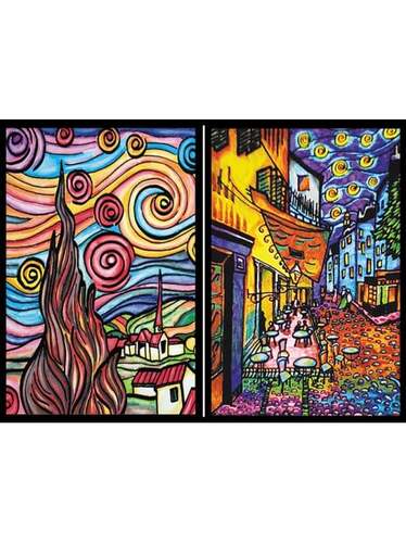 Colorvelvet zamatový zakladač Van Gogh + fixy 12 ks