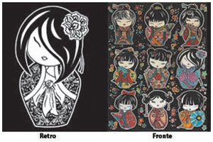 Colorvelvet zamatový zápisník A5 Kokeshi