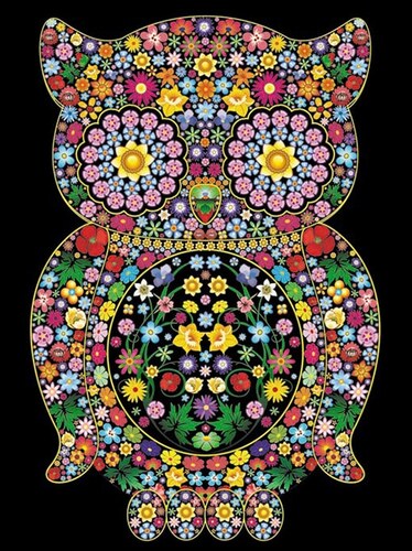 Colorvelvet zamatový obrázok Sova A4