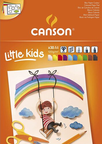 CANSON Kids skicár 120g, 30 listov - 10 farieb, A4