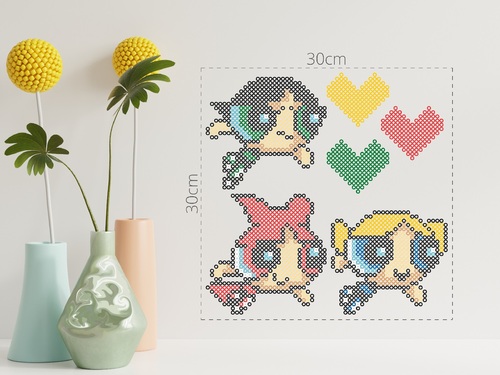 Zažehľovacie korálky Powerpuff girls (30x30cm)