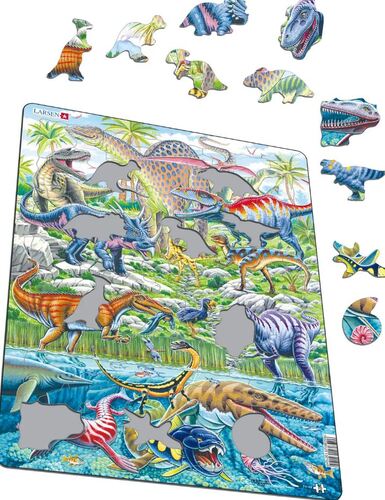 Puzzle Dinosaury - Lietajúce, plávajúce a behajúce Larsen FH49-ZZ