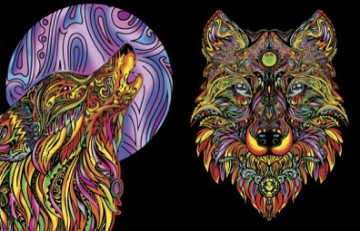 Colorvelvet zamatový zápisník A5 Vlk