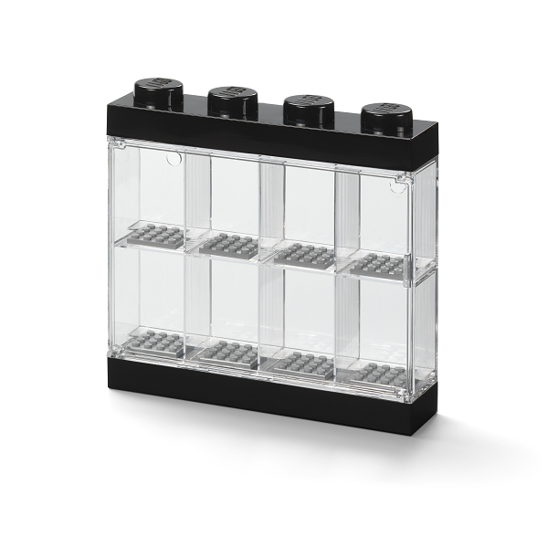 LEGO zberateľská skrinka na 8 minifigúrok, čierna