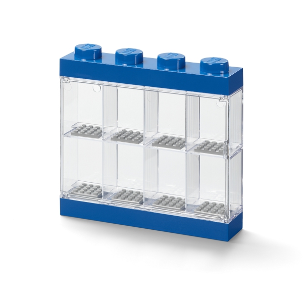 LEGO zberateľská skrinka na 8 minifigúrok, modrá