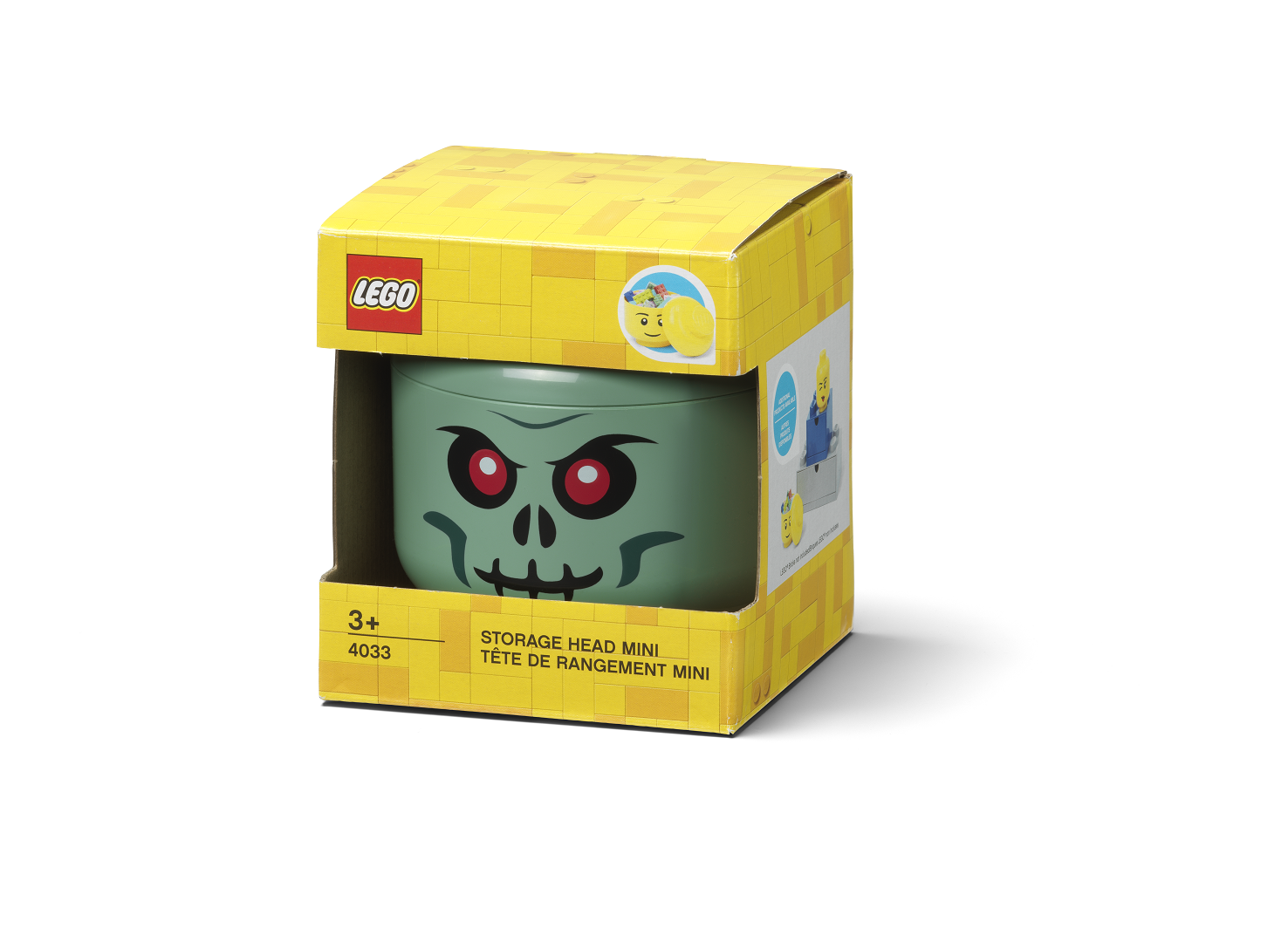 LEGO úložná hlava (mini) Zelený kostlivec
