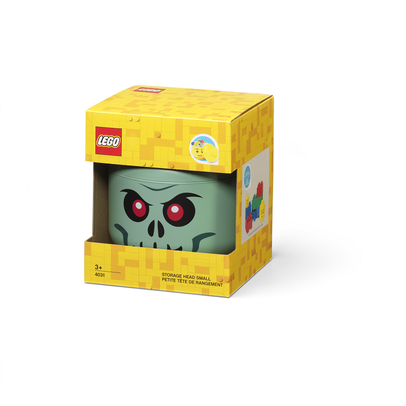 LEGO úložná hlava (veľkosť S) Kostlivec zelený