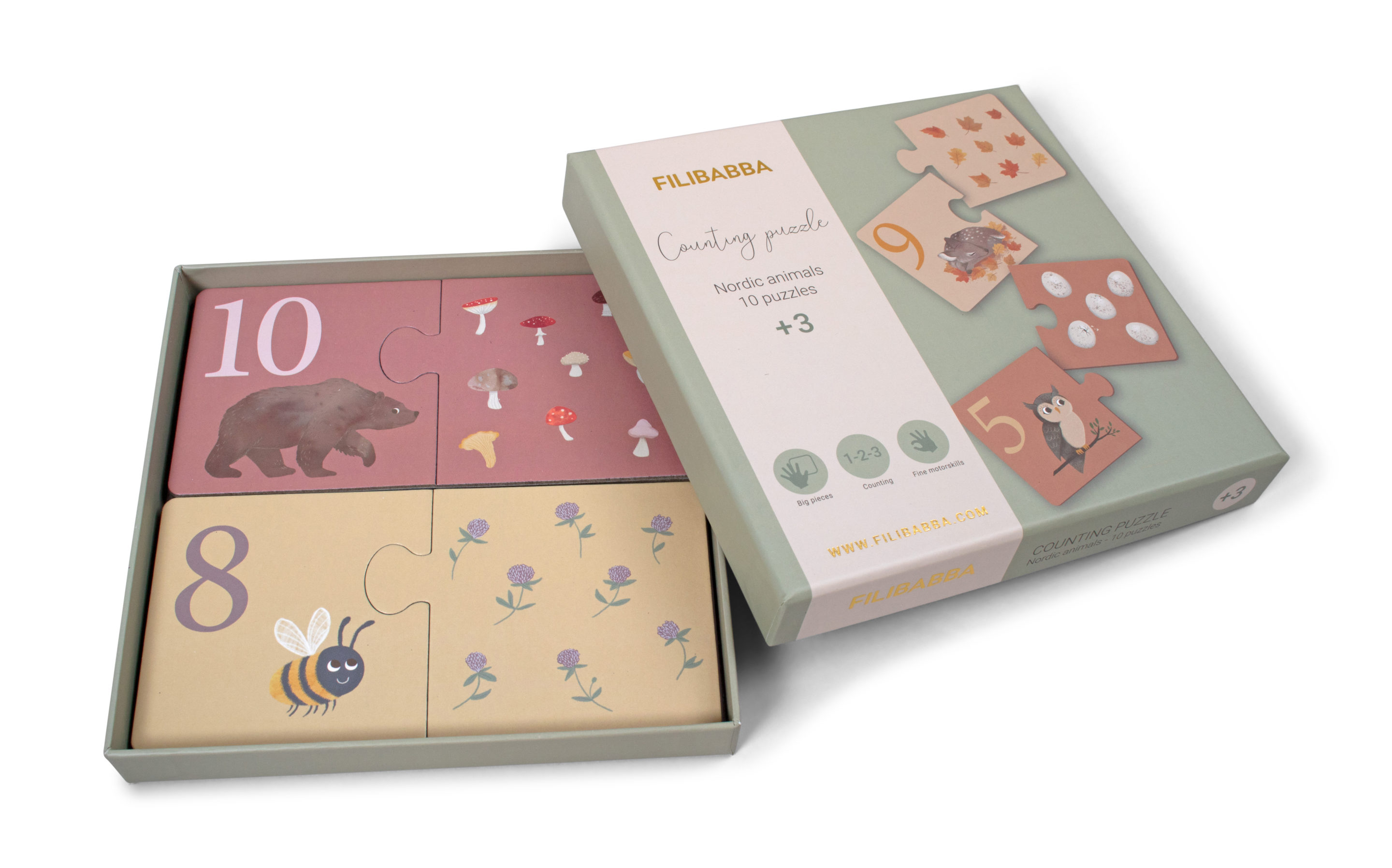 FILIBABBA - Počítacie puzzle - Nordické zvieratá