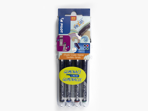 Pilot Sada FriXion Fineliner 4 ks, L, Basic Mix farieb