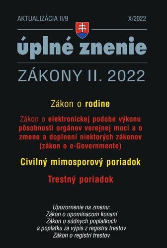 Zákony 2022 II aktualizácia II 9 - e-Government a Civilný mimosporový poriadok