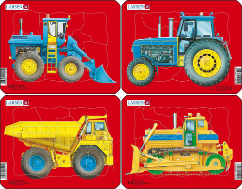 Larsen Puzzle Puzzle Traktor, Nákladiak, Bager, Buldozér Larsen Z1-ZZ