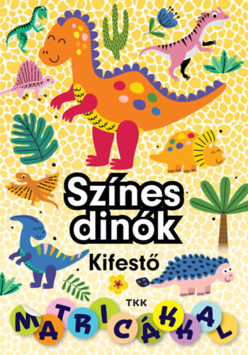 Színes dinók kifestő matricákkal