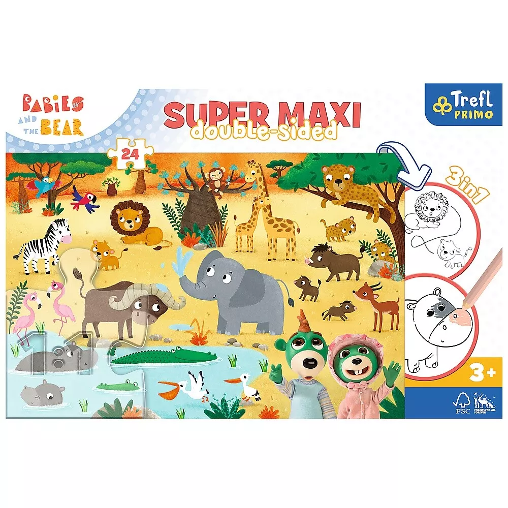 Puzzle Zvieratká v ZOO 24 Super Maxi Trefl
