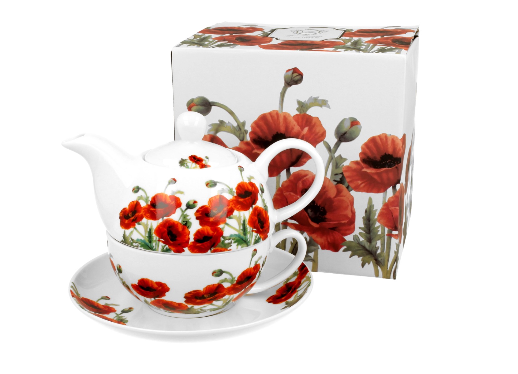 Porcelánový set na čaj pre jedného Classic Poppies 350 ml