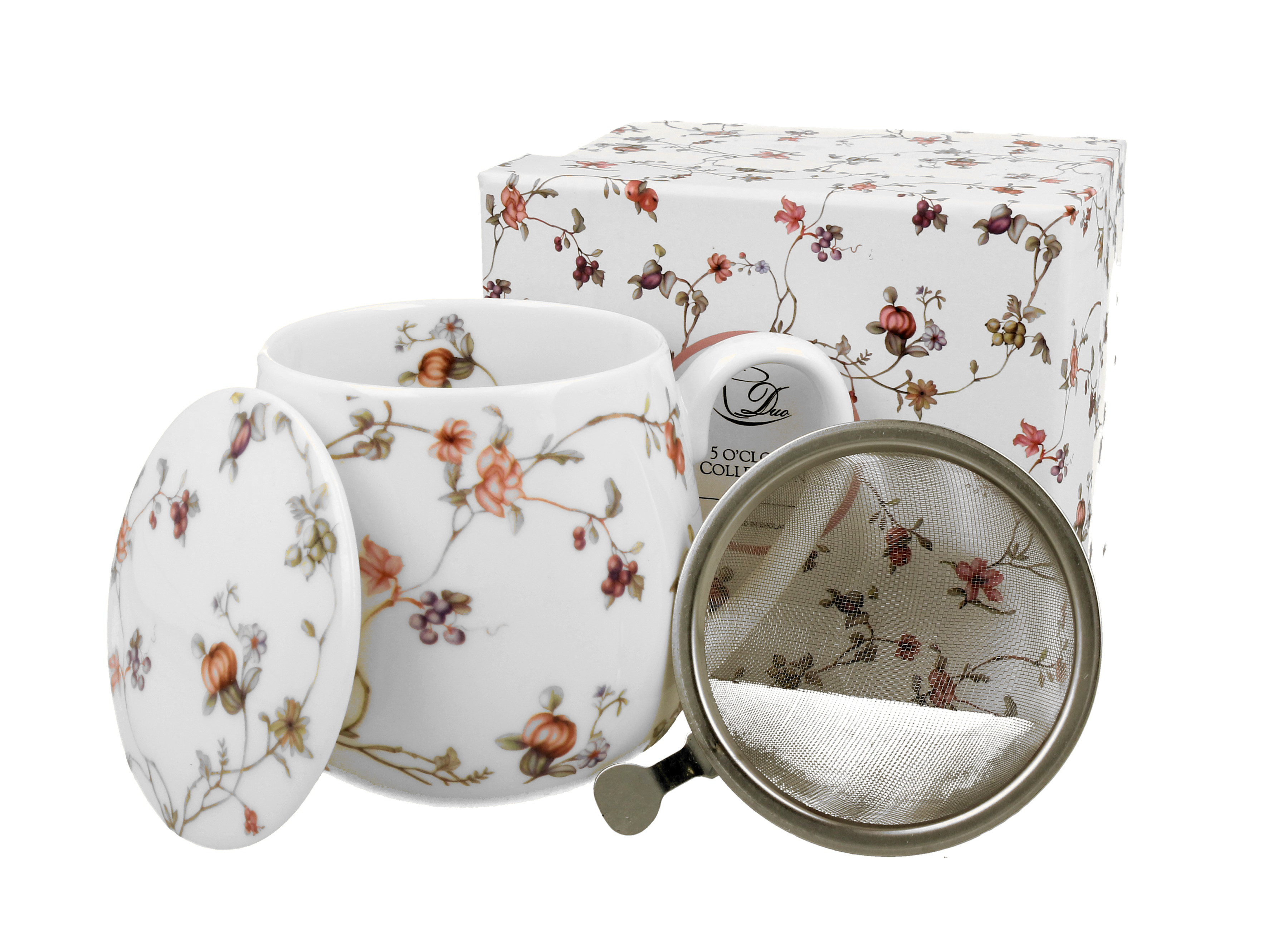 Porcelánový sudový hrnček so sitkom a krytom Safa 430 ml