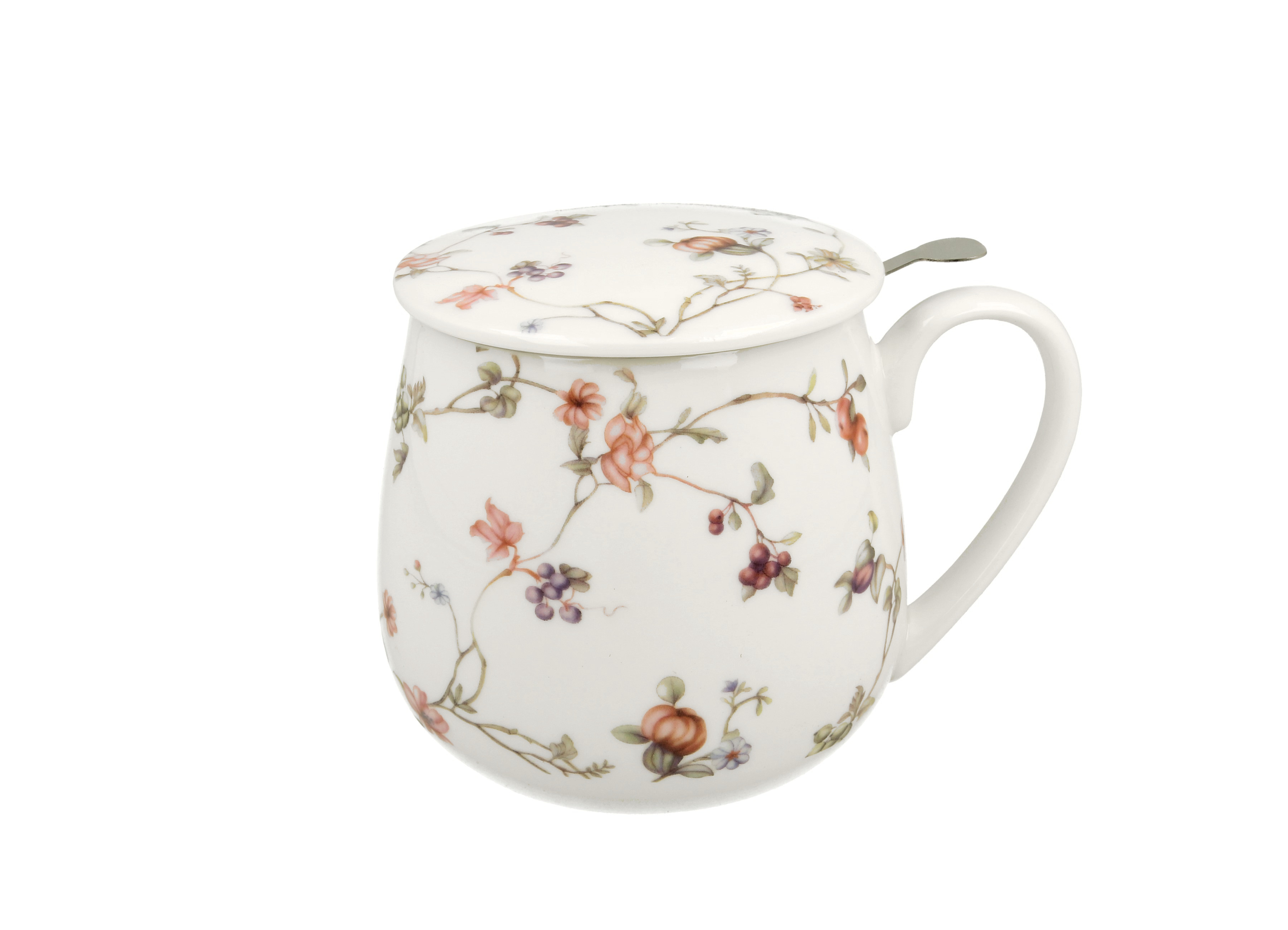 Porcelánový sudový hrnček so sitkom a krytom Safa 430 ml