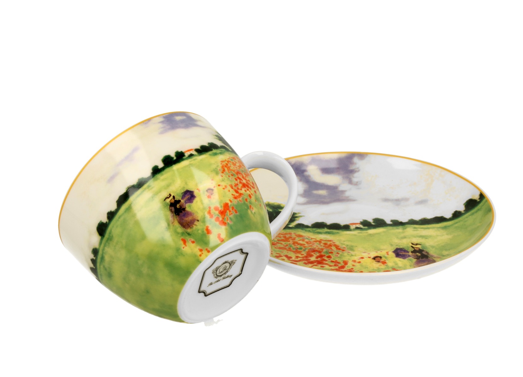 Jumbo porcelánová šálka s podšálkou Claude Monet - Poppy Field 470 ml