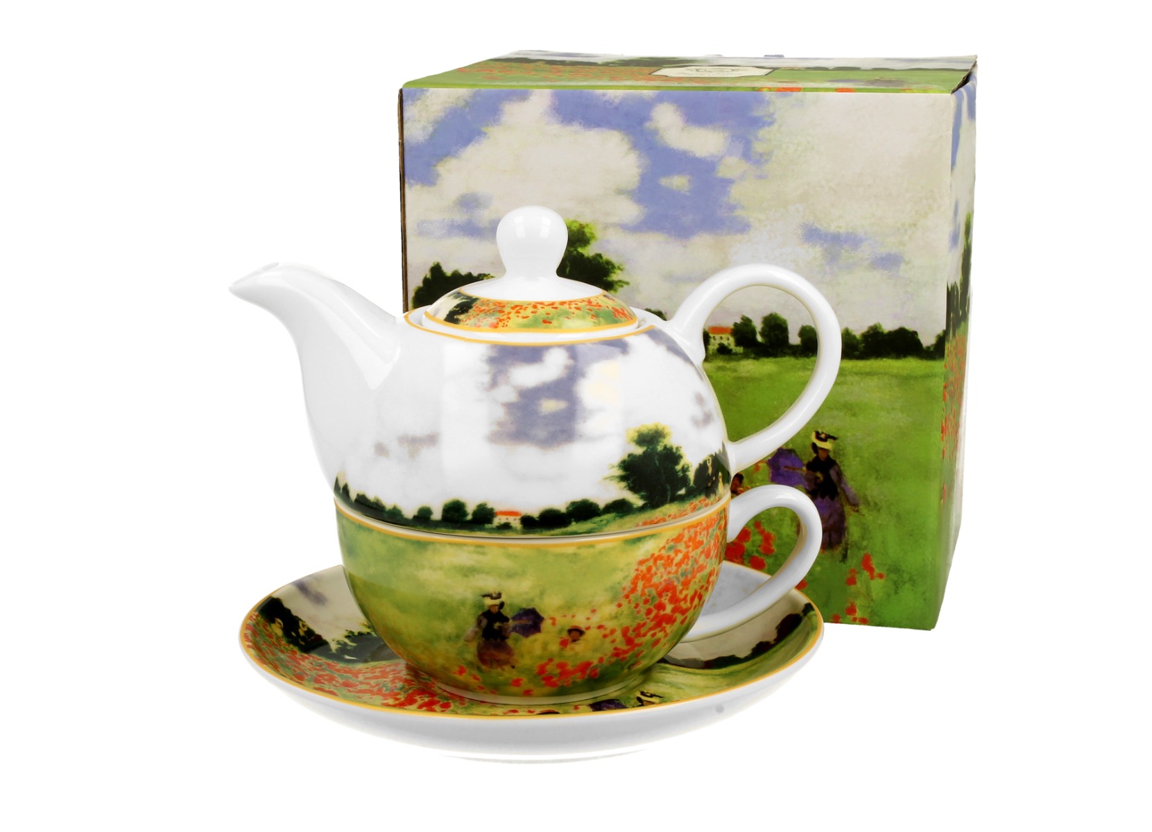 Porcelánový set na čaj pre jedného Claude Monet - Poppy Field 350 ml