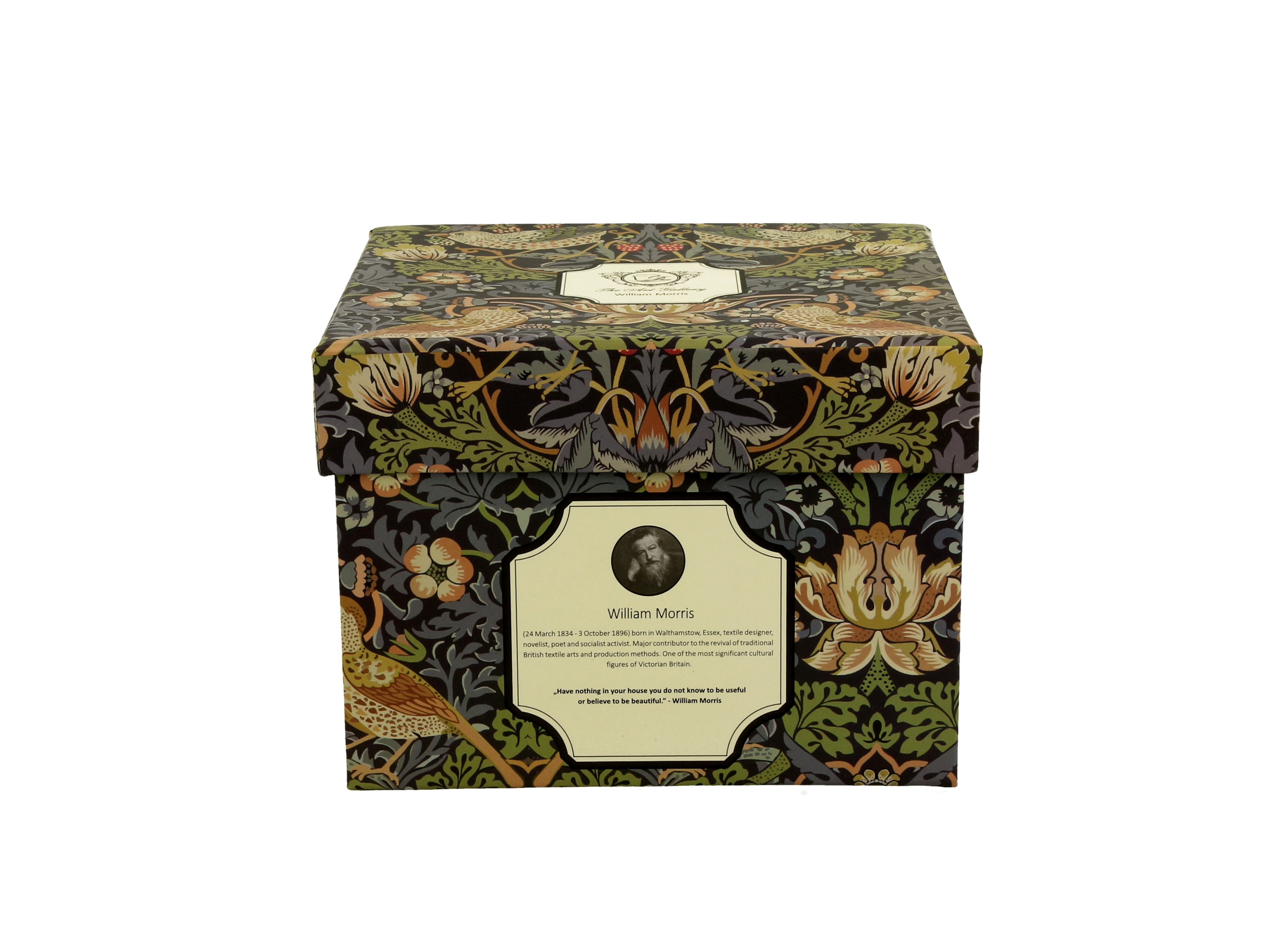 Porcelánový sudový hrnček William Morris - Strawberry Thief Blue 430 ml