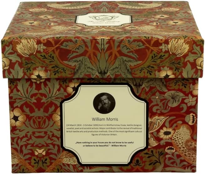Porcelánový sudový hrnček William Morris - Strawberry Thief Red 430 ml