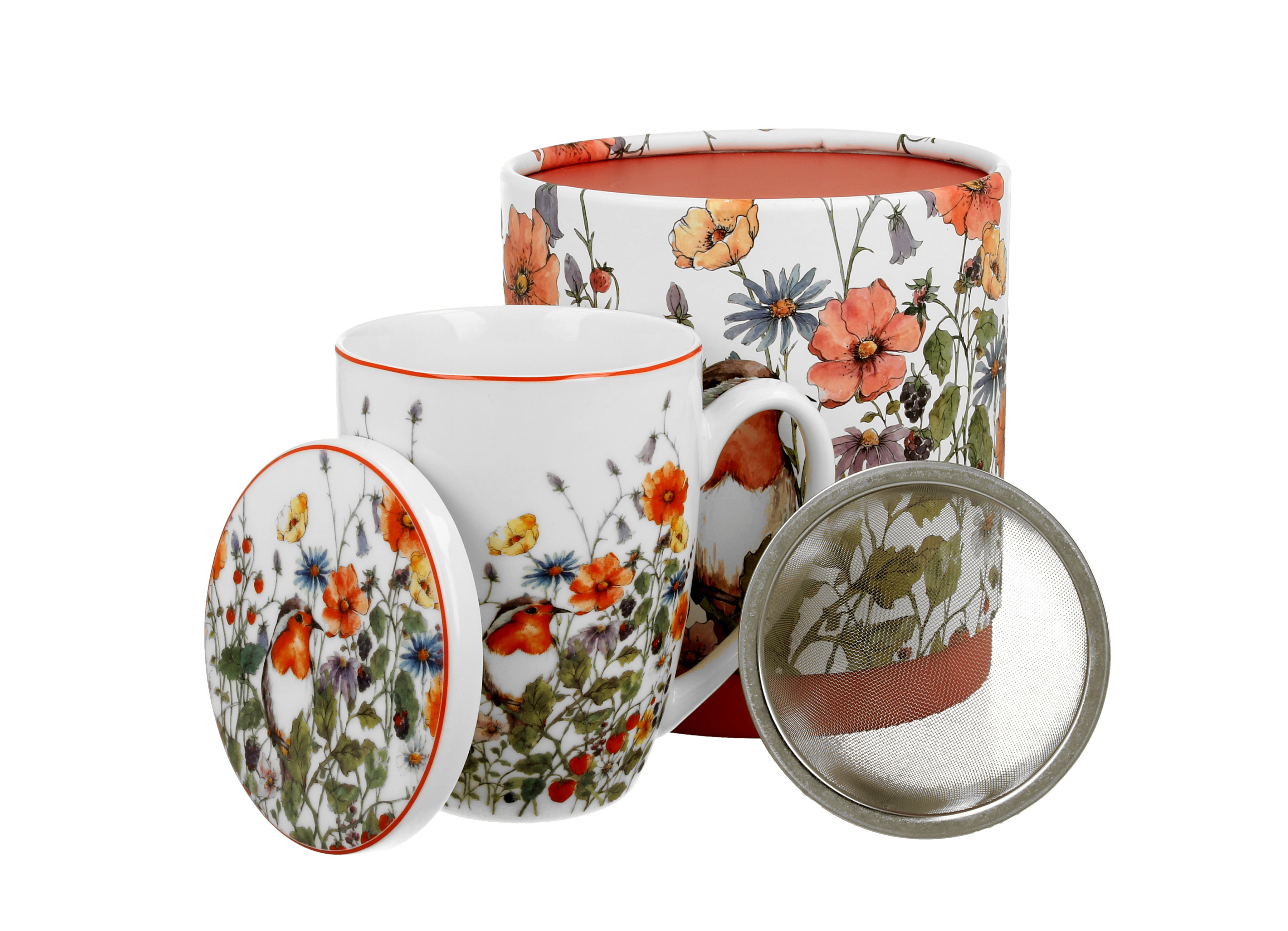 Porcelánový hrnček so sitkom a krytom Wild Bird - Divý vták 380 ml