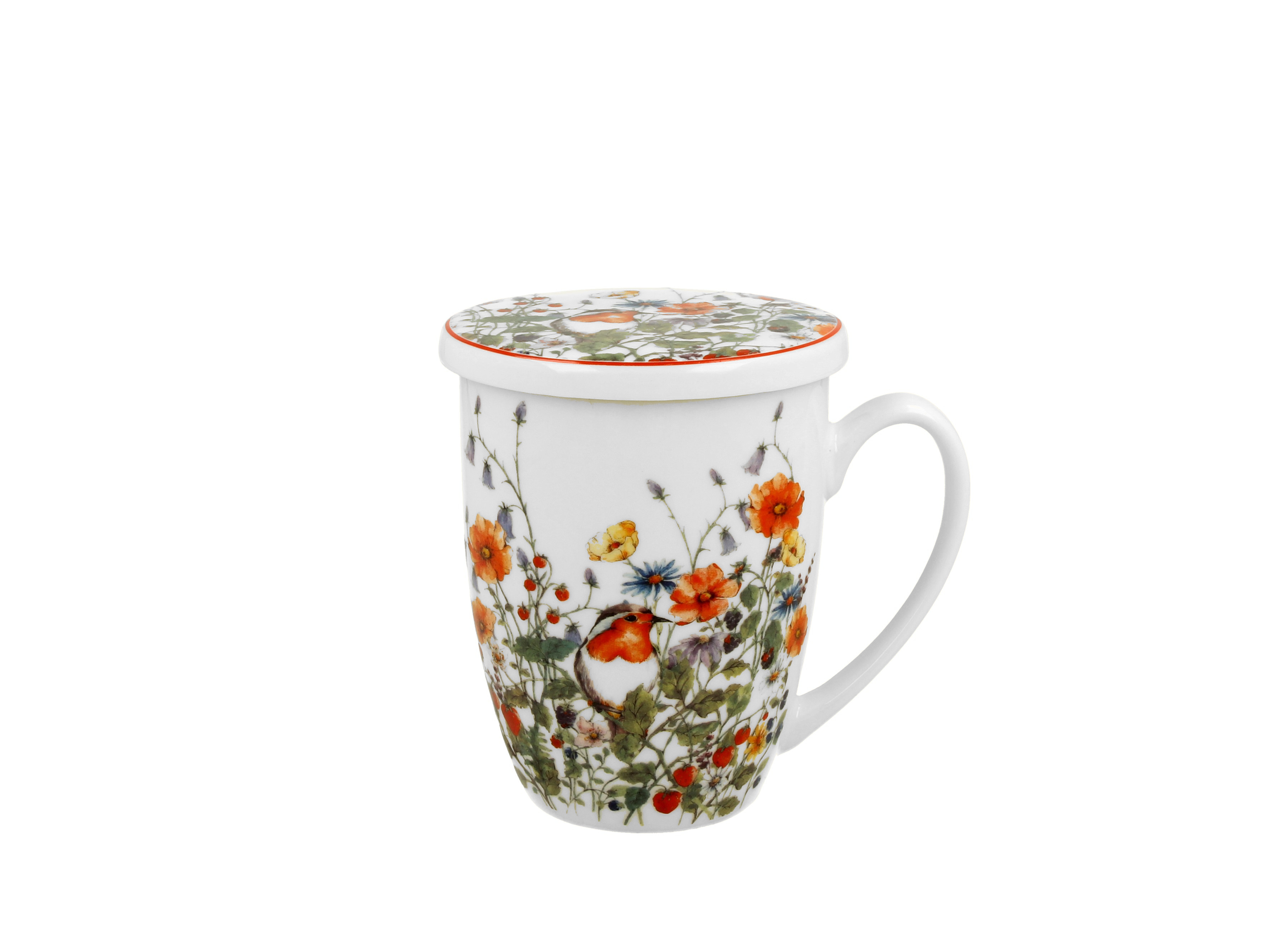 Porcelánový hrnček so sitkom a krytom Wild Bird - Divý vták 380 ml