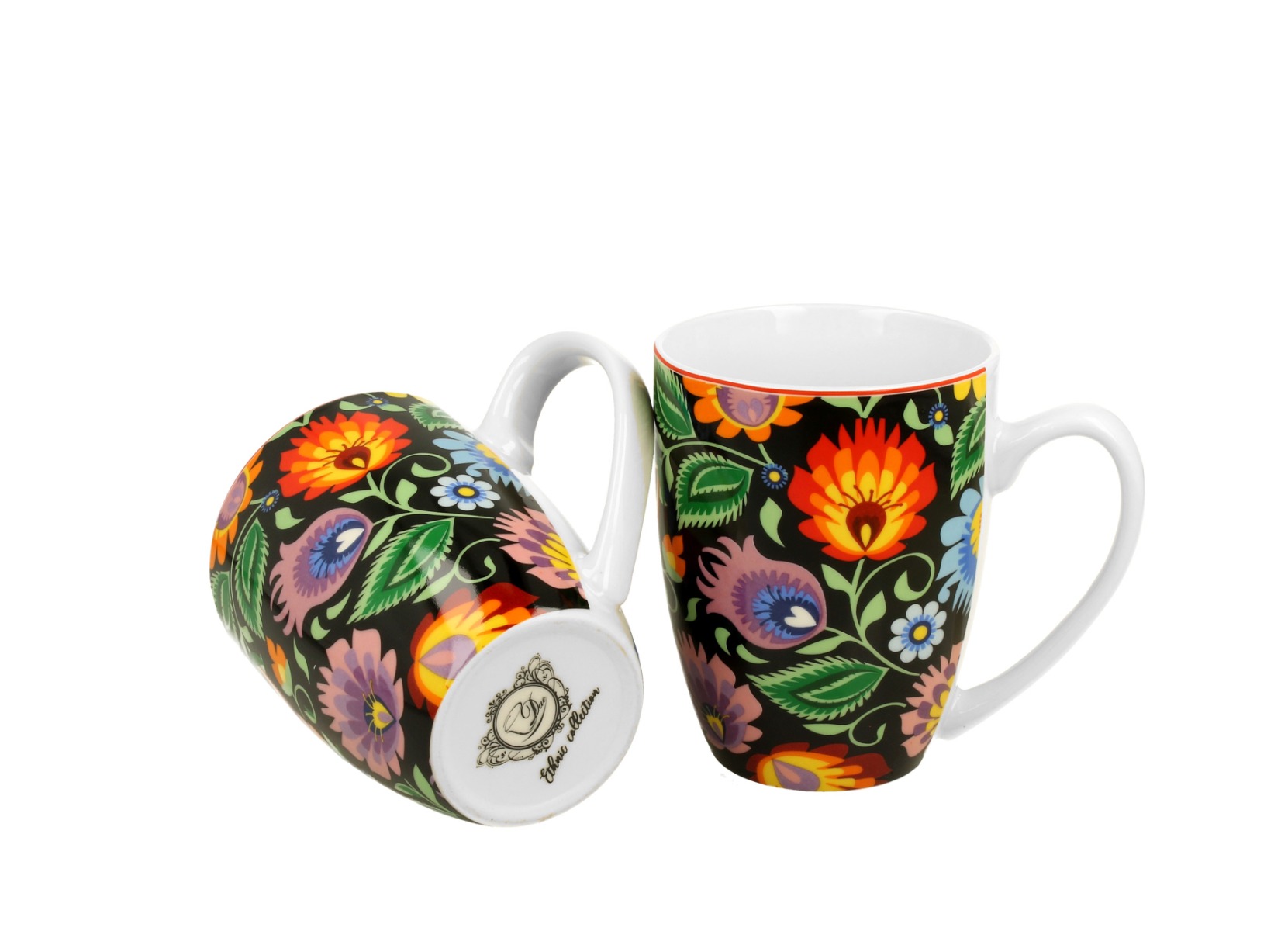 Sada dvoch klasických porcelánových hrnčekov Ethnic 350 ml
