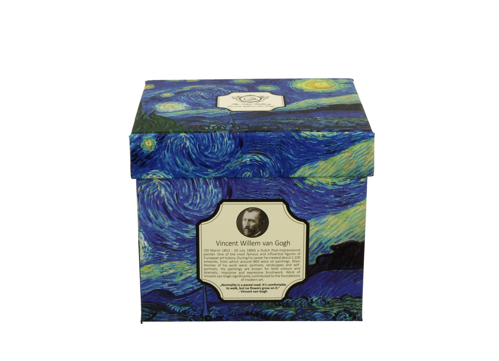 Porcelánový sudový hrnček so sitkom a krytom Vincent Van Gogh - Starry Night 430 ml