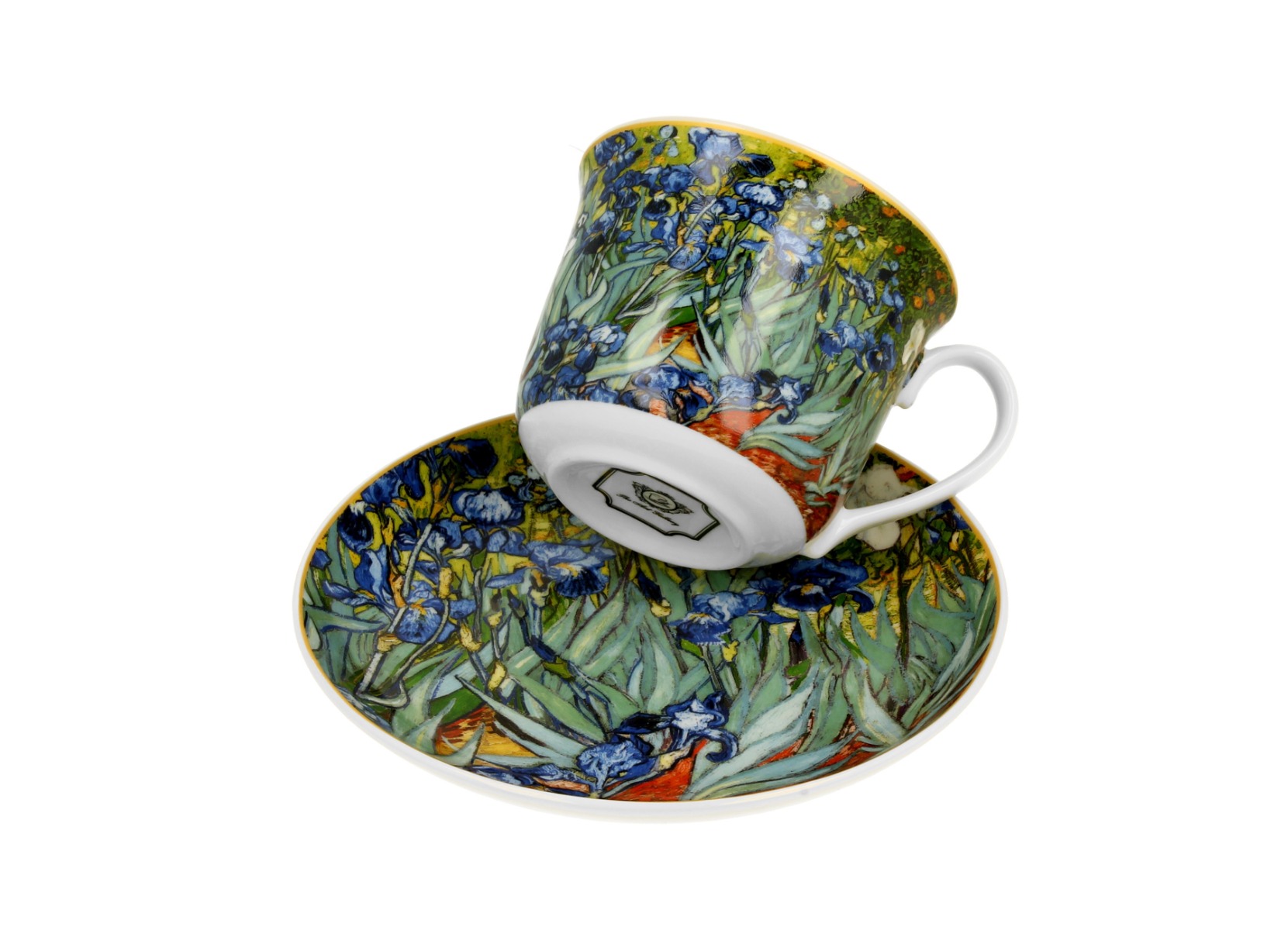 Jumbo porcelánová šálka s podšálkou Vincent Van Gogh - Irises 400 ml