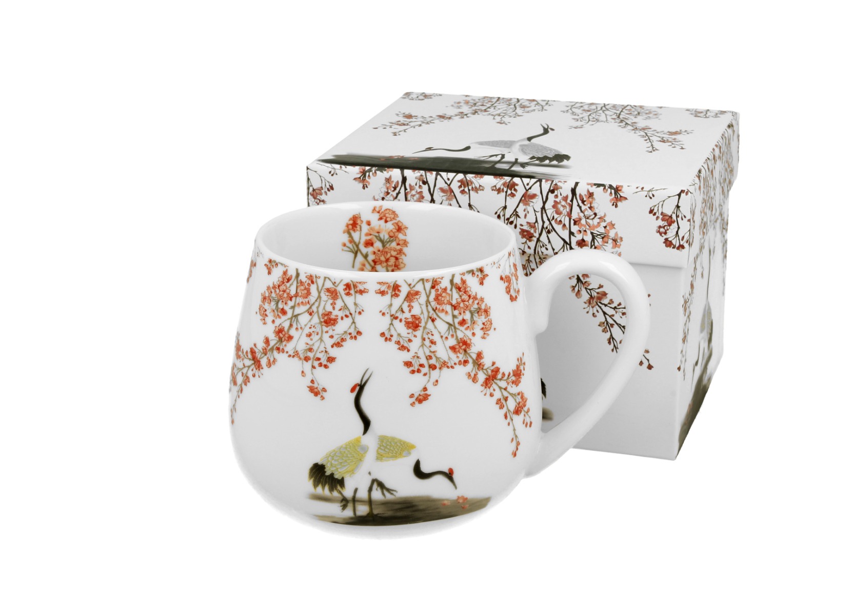 Porcelánový sudový hrnček Sakura & Cranes 430 ml