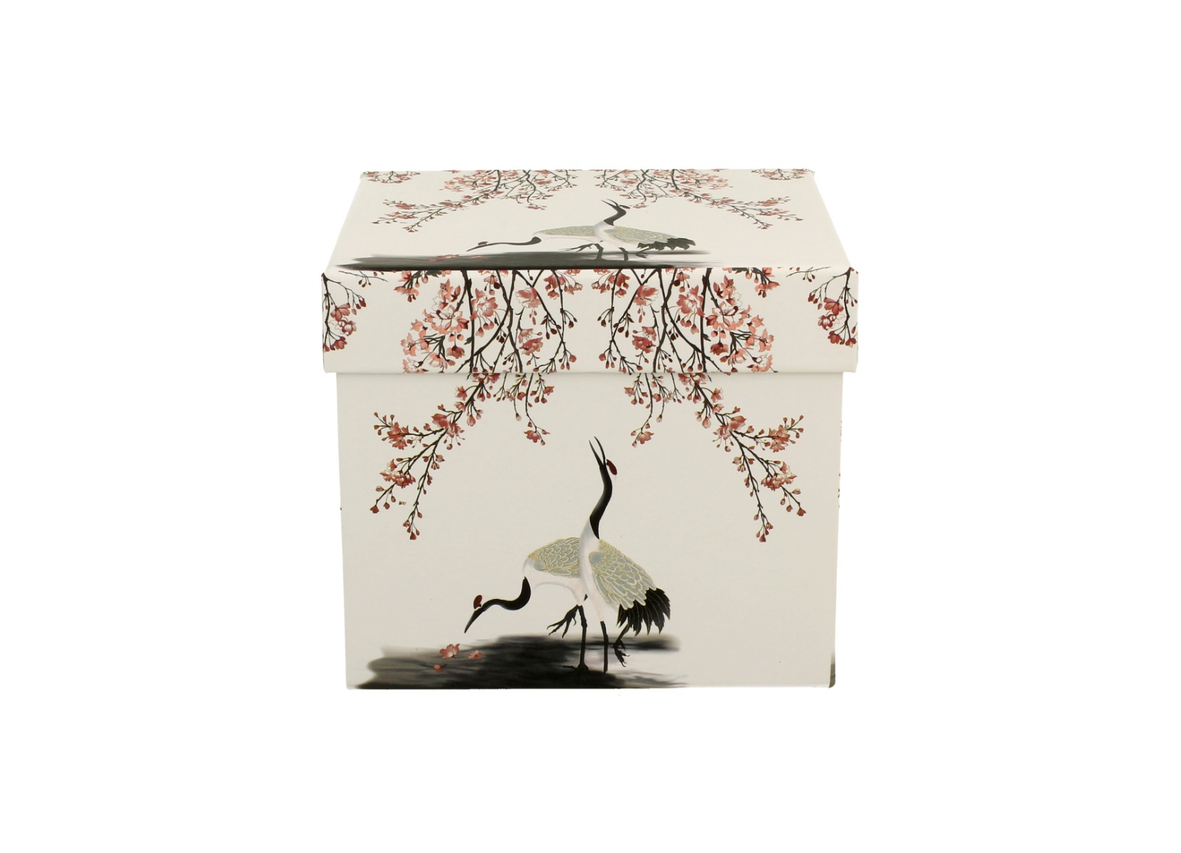 Porcelánový sudový hrnček so sitkom a krytom Sakura & Cranes 430 ml