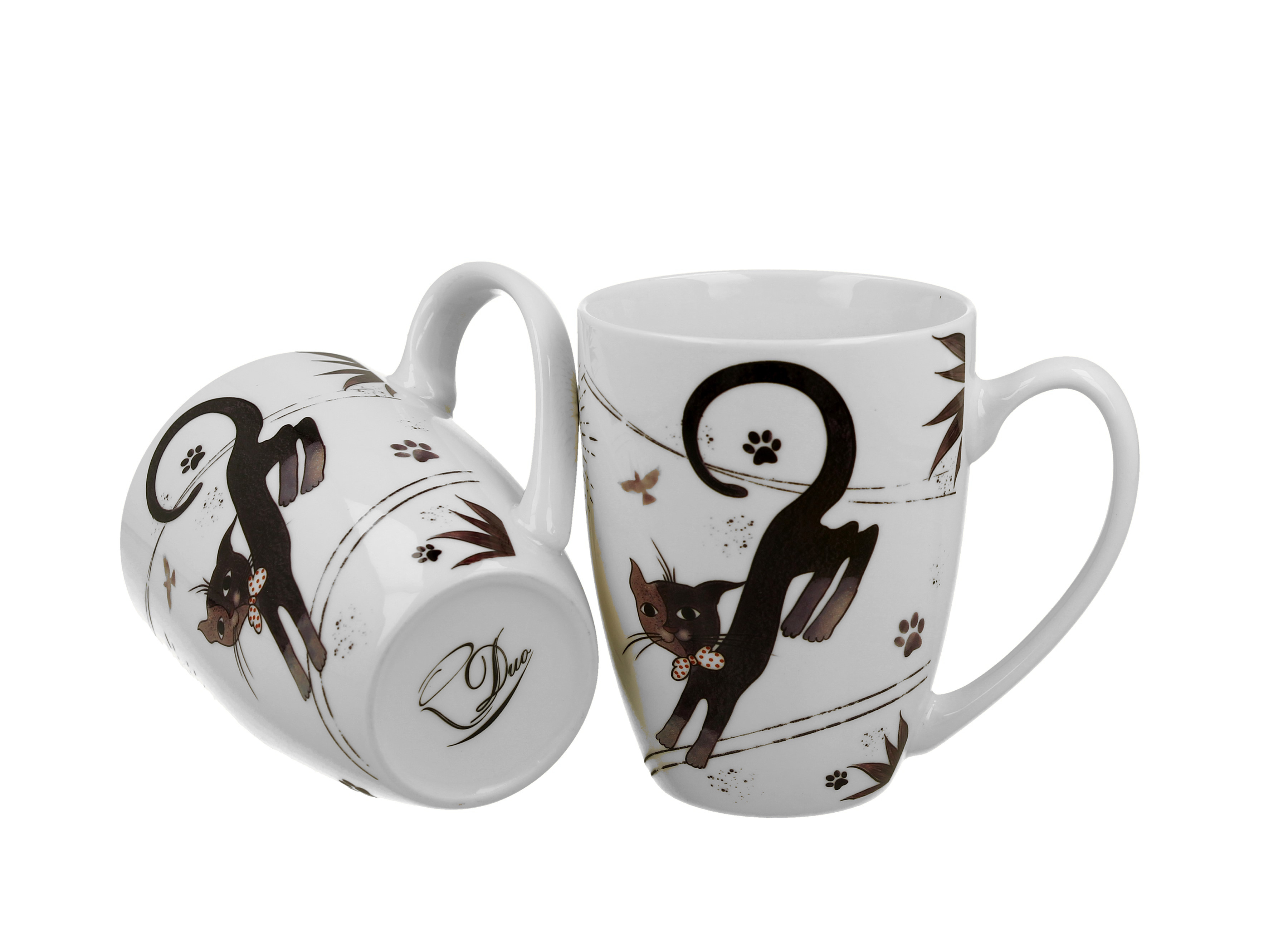 Sada dvoch klasických porcelánových hrnčekov Charming Cats - Roztomilé mačky 380 ml
