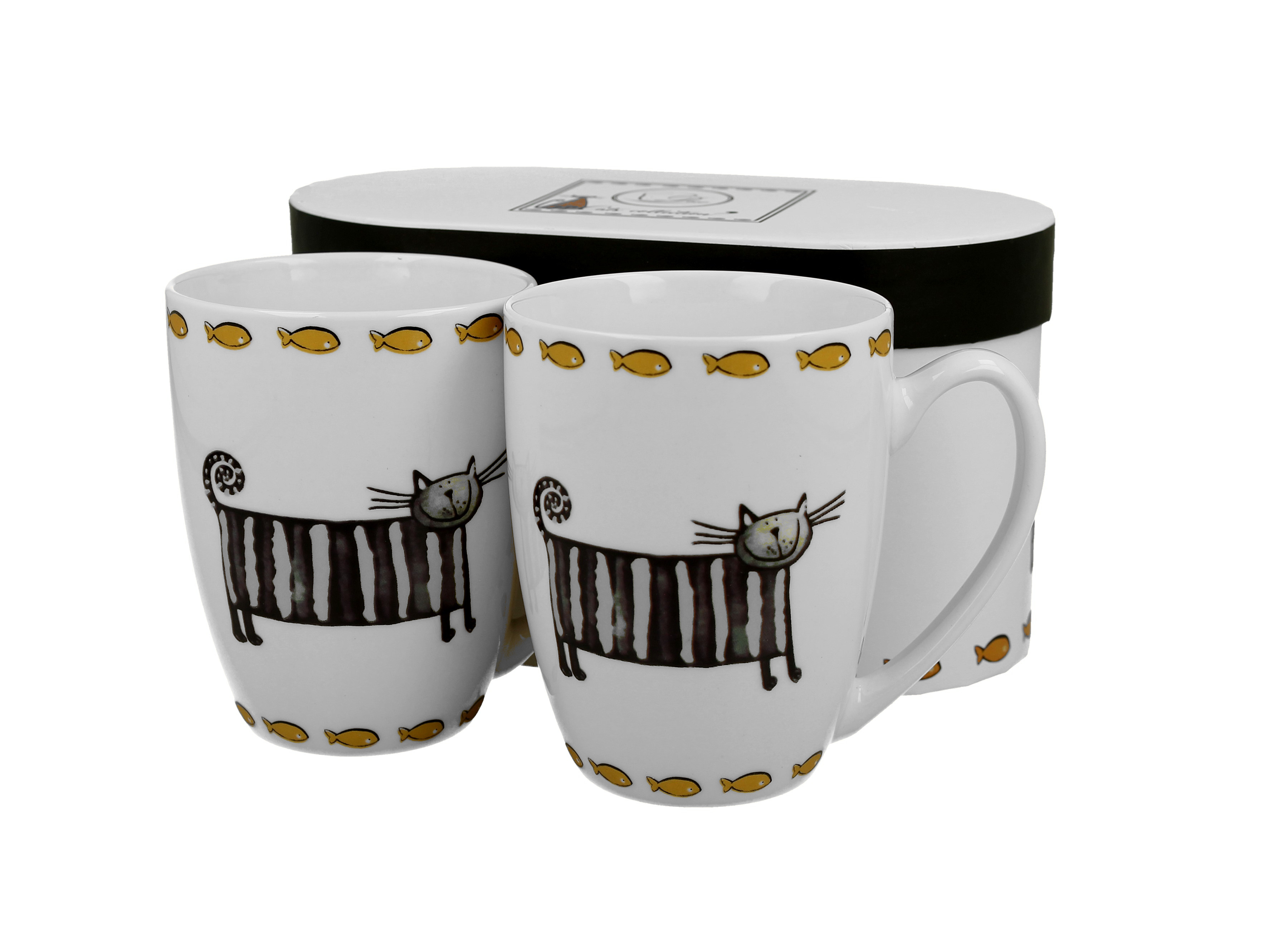 Sada dvoch klasických porcelánových hrnčekov Classic Cats - Mačky 380 ml