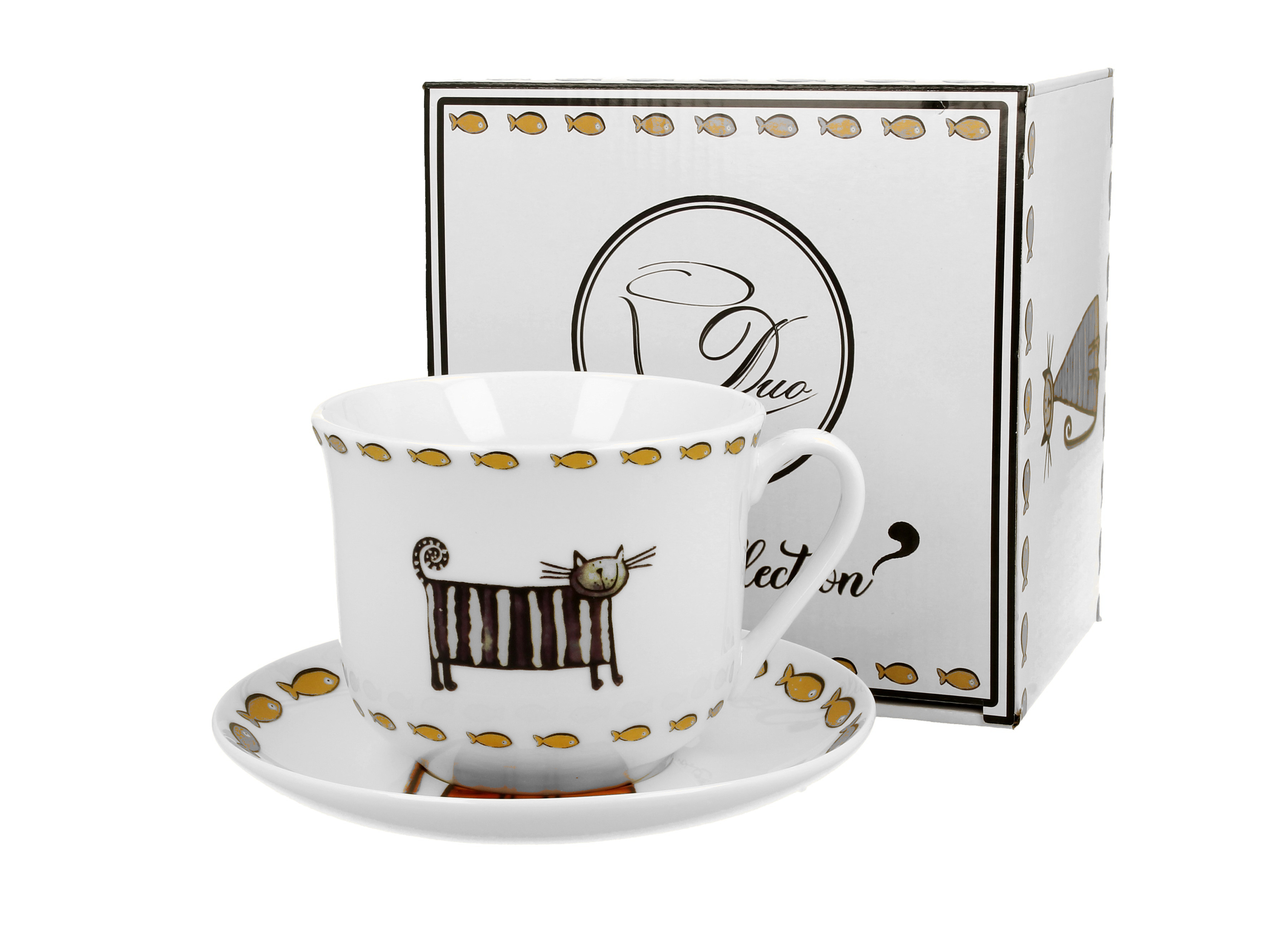 Jumbo porcelánová šálka s podšálkou Classic Cats - Mačky 470 ml