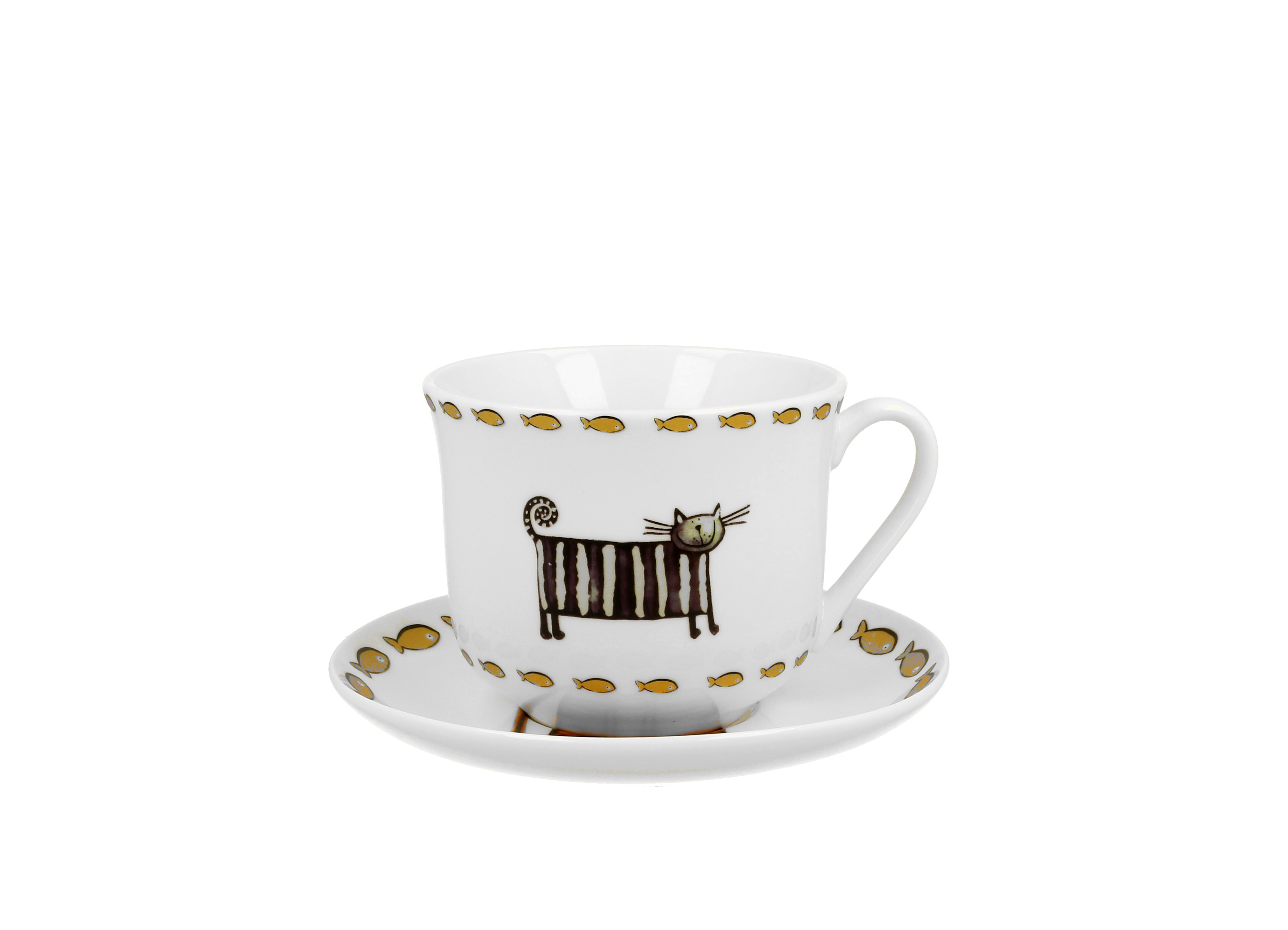 Jumbo porcelánová šálka s podšálkou Classic Cats - Mačky 470 ml