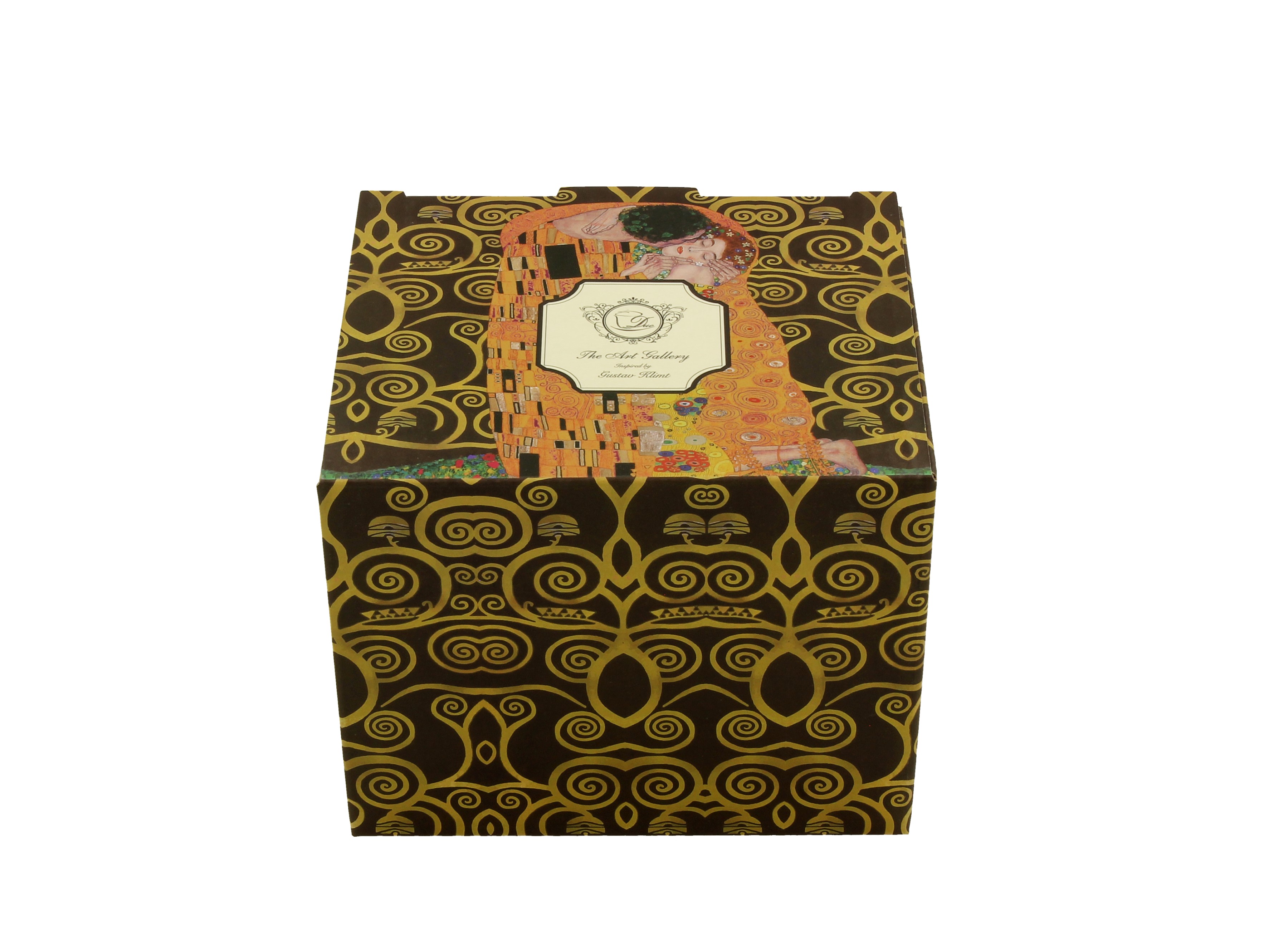Porcelánový sudový hrnček Gustav Klimt - The Kiss Brown 430 ml