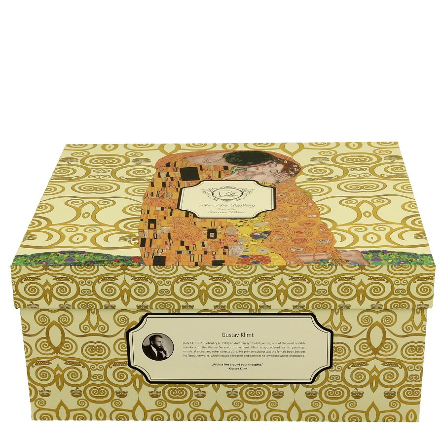 Sada dvoch šálok s podšálkou Gustav Klimt - The Kiss Brown 280 ml