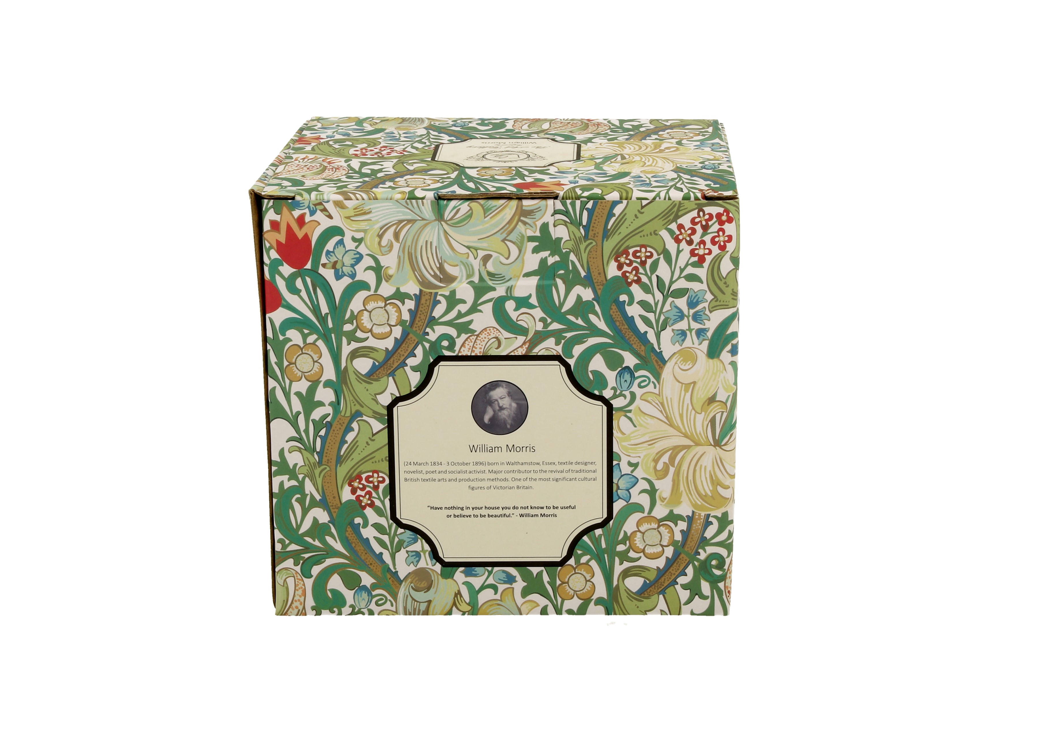 Porcelánový sudový hrnček so sitkom a krytom William Morris - Golden Lilly 430 ml