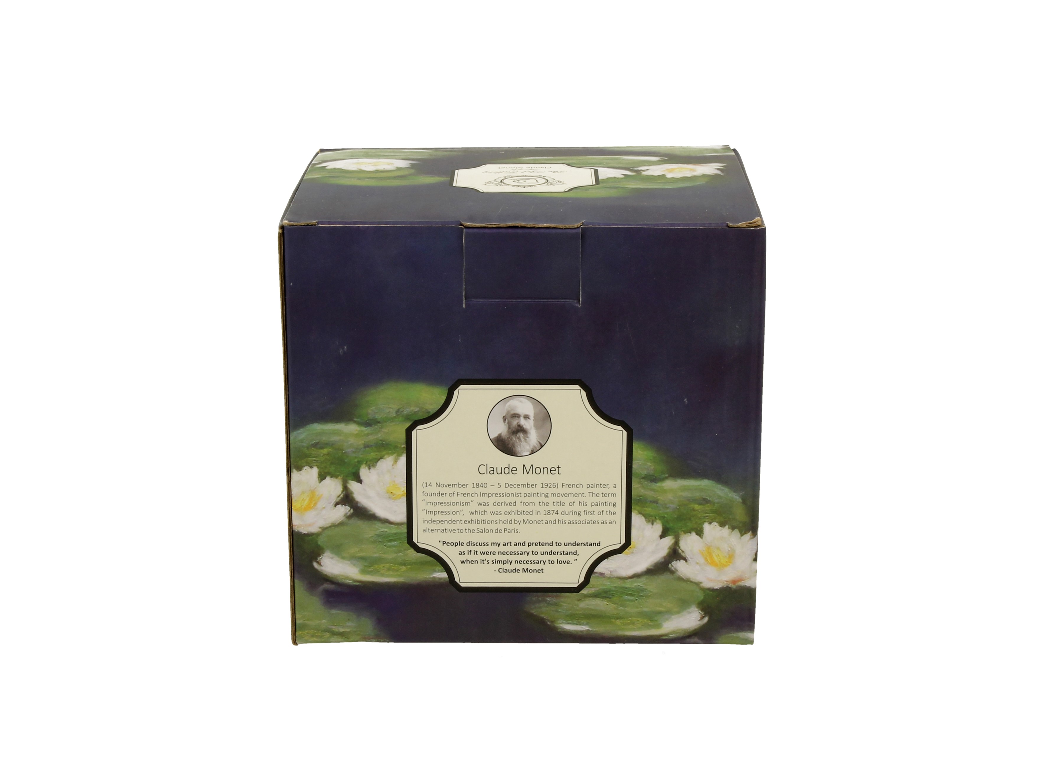 Porcelánový sudový hrnček so sitkom a krytom Claude Monet - Nenufars 430 ml