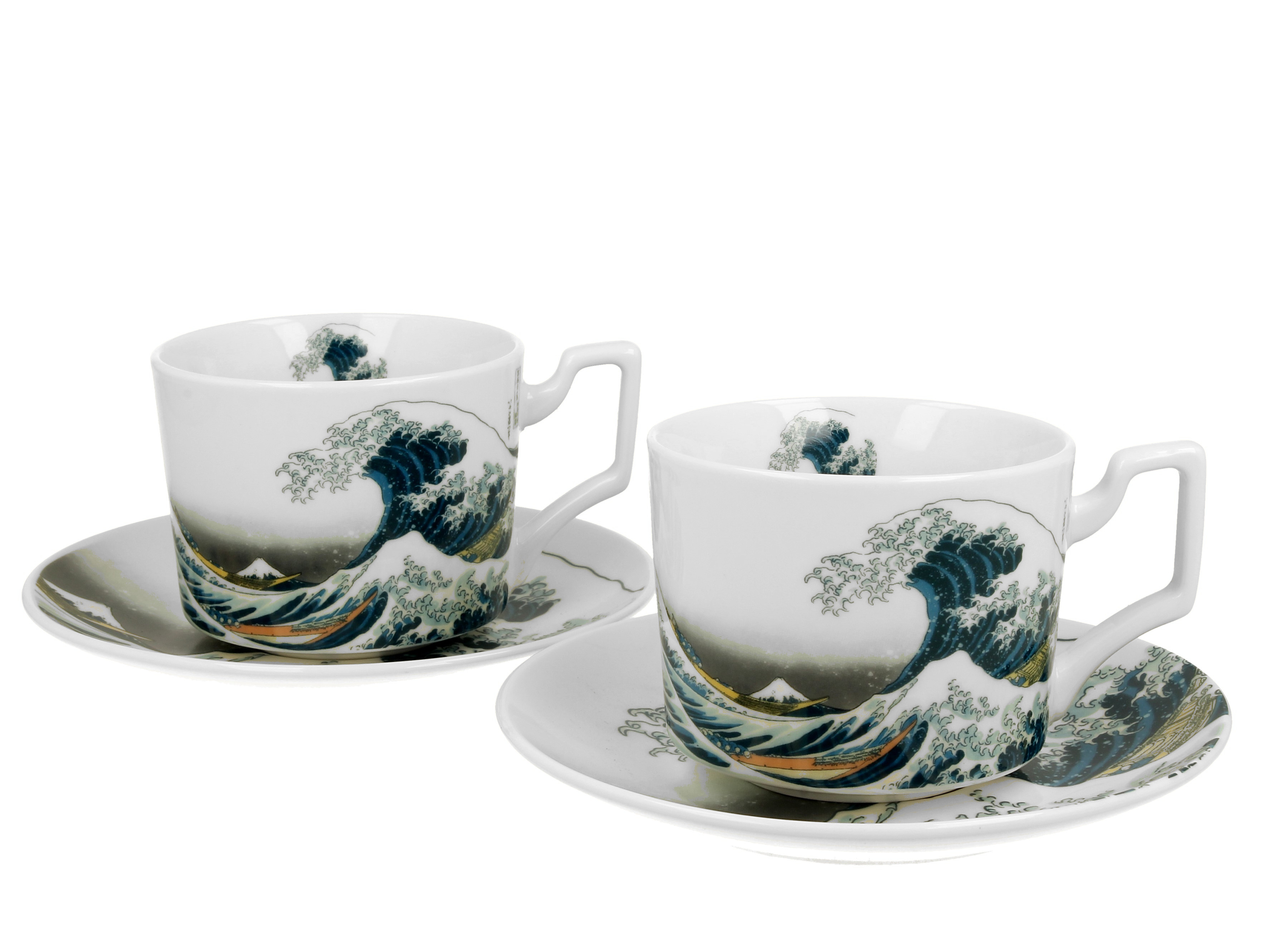 Sada dvoch luxusných šálok s podšálkou K. Hokusai - The Great Wave 270 ml