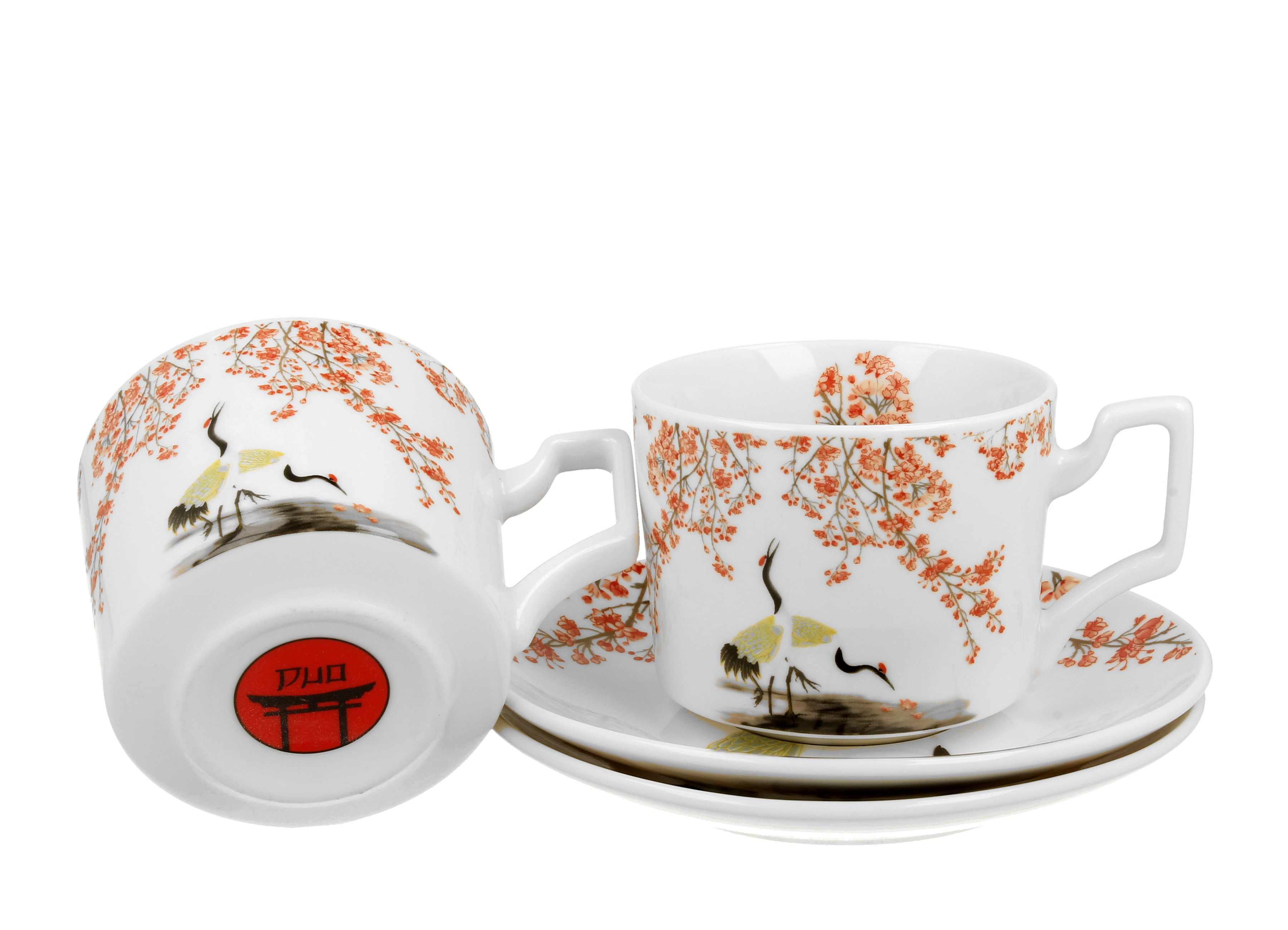 Sada dvoch luxusných šálok s podšálkou Sakura & Cranes 270 ml