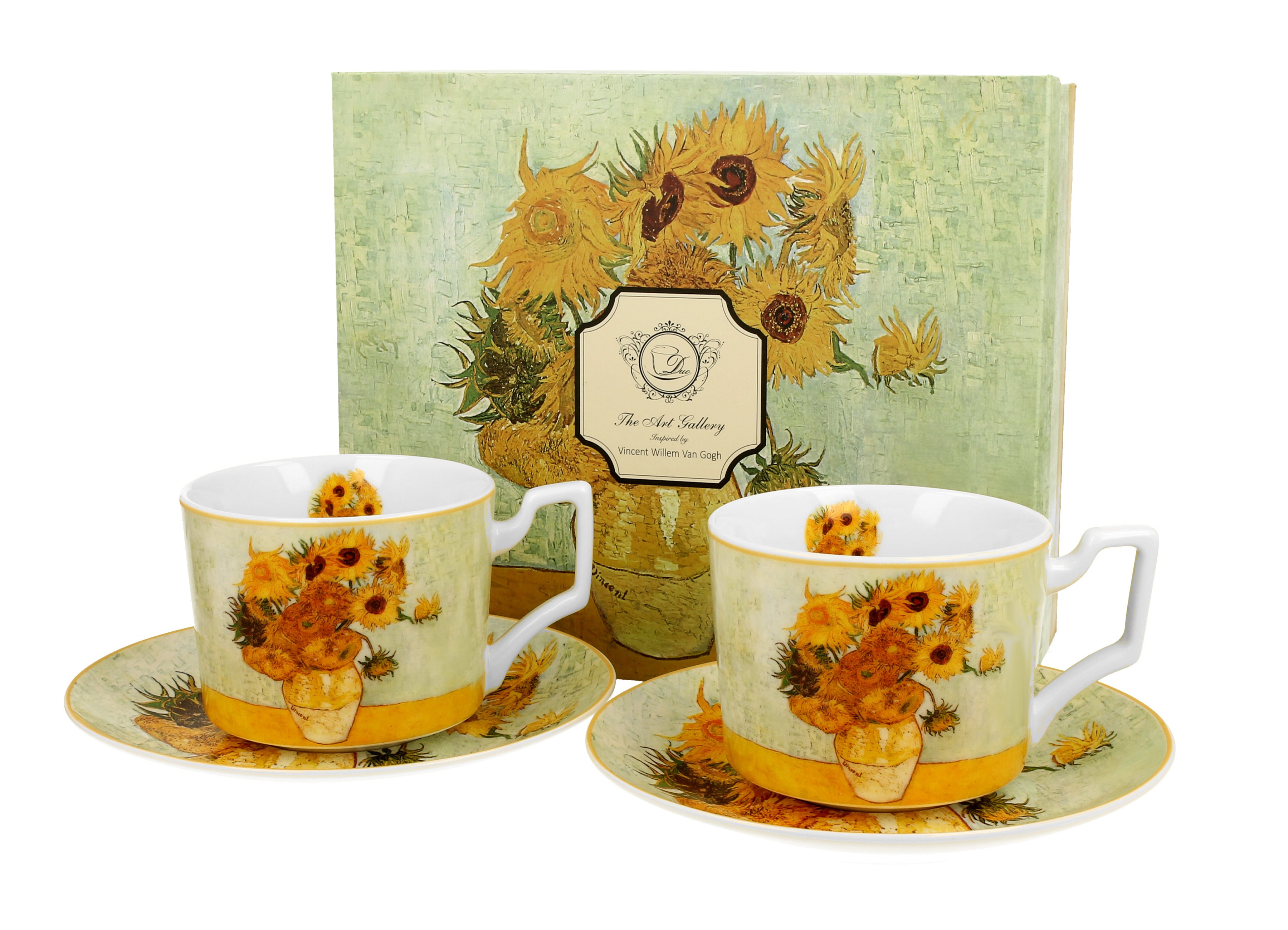 Sada dvoch luxusných šálok s podšálkou V. van Gogh - Sunflowers 270 ml