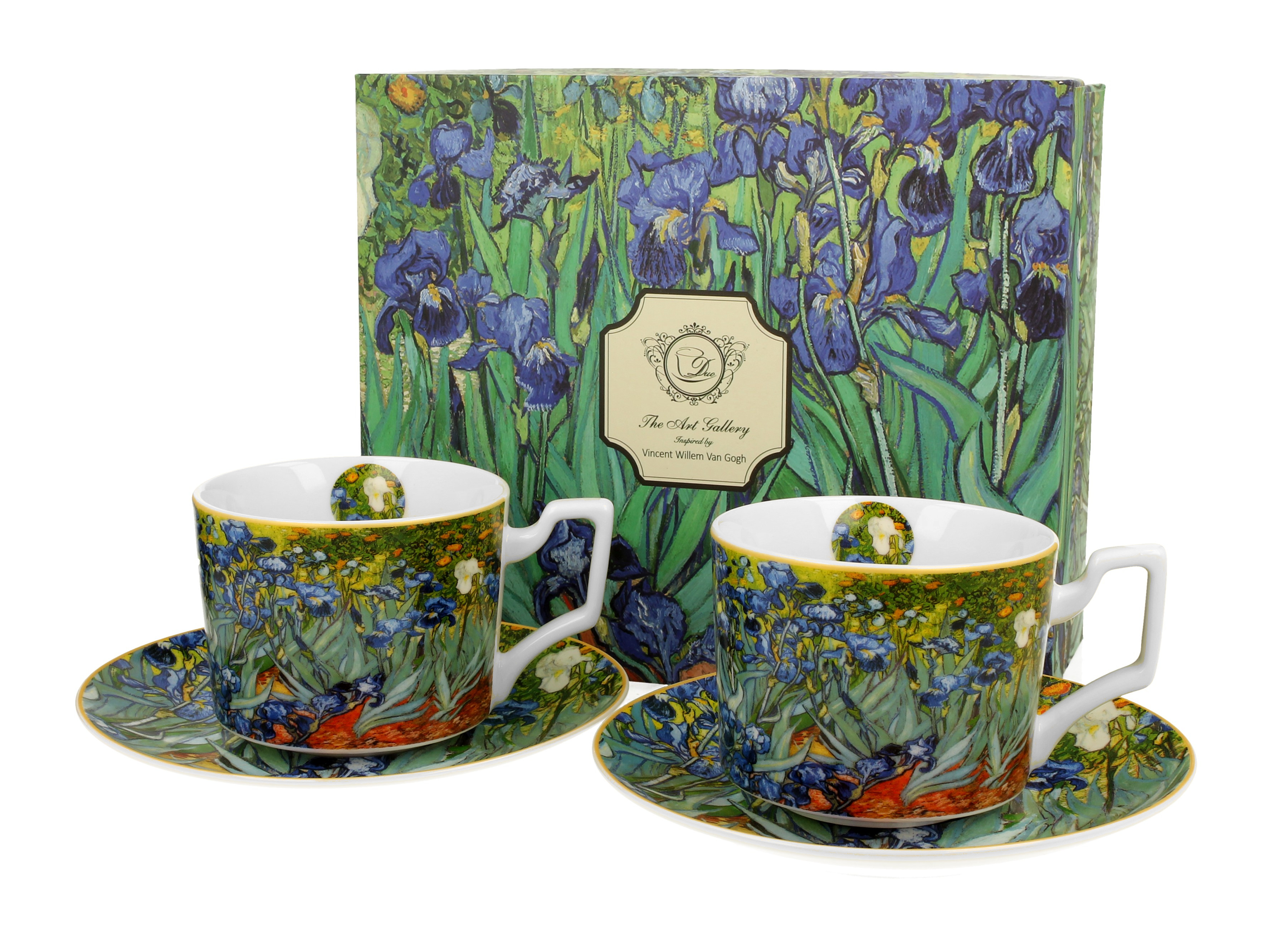 Sada dvoch luxusných šálok s podšálkou Vincent Van Gogh - Irises 270 ml