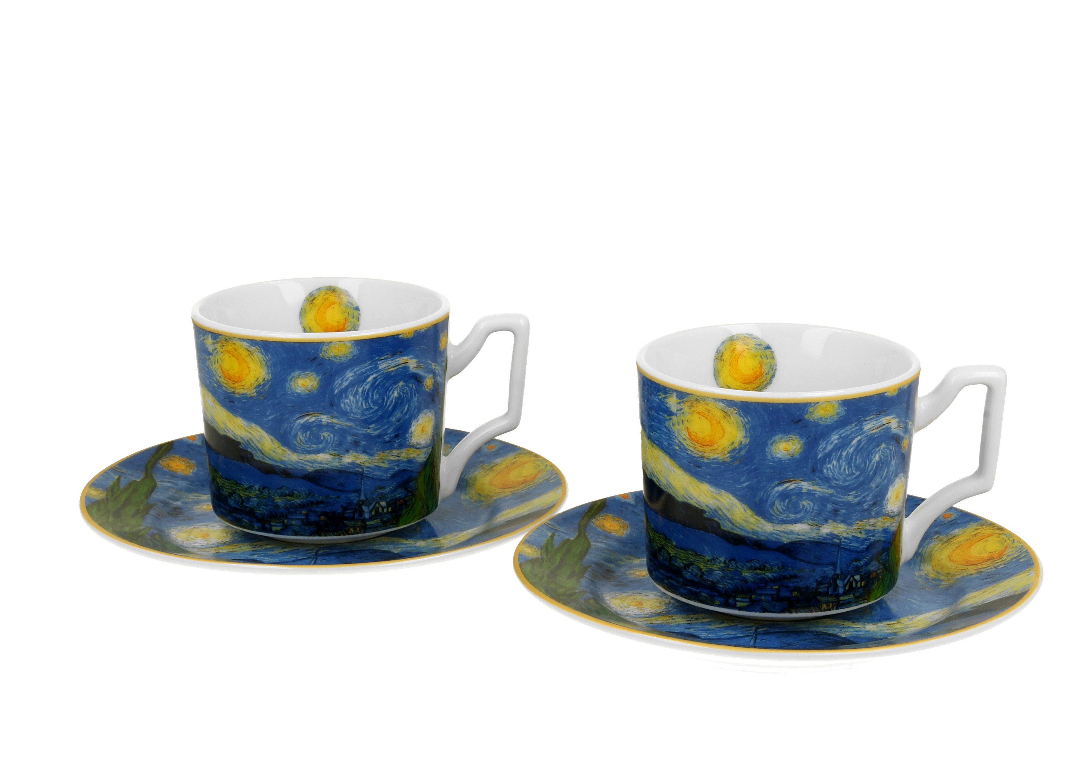 Sada dvoch luxusných espresso šálok s podšálkou Vincent Van Gogh - Starry Night 110 ml